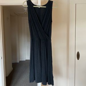Charcoal gray M faux wrap dress from the LOFT